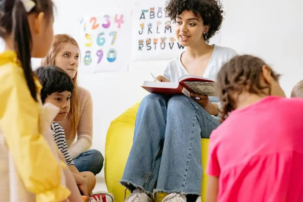 teacher and children